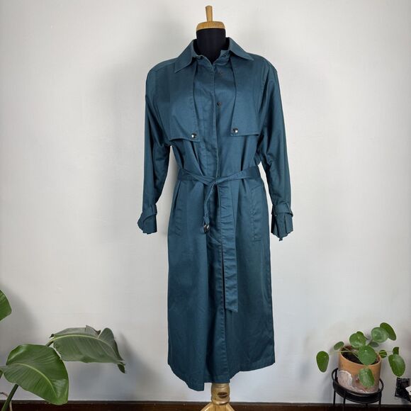 Vintage J.G. Hook Heavy-Weight Lined Trench Coat w/Belt, Made in USA, ILGWU - Picture 1 of 15